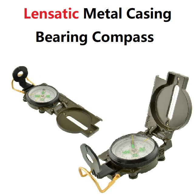 [Ready Stock] Metal Casing Bearing Prismatic Compass Kompas Outdoor