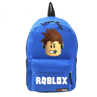 Roblox Game Student Canvas Bag Cartoon Casual Backpack - blue fabric texture roblox