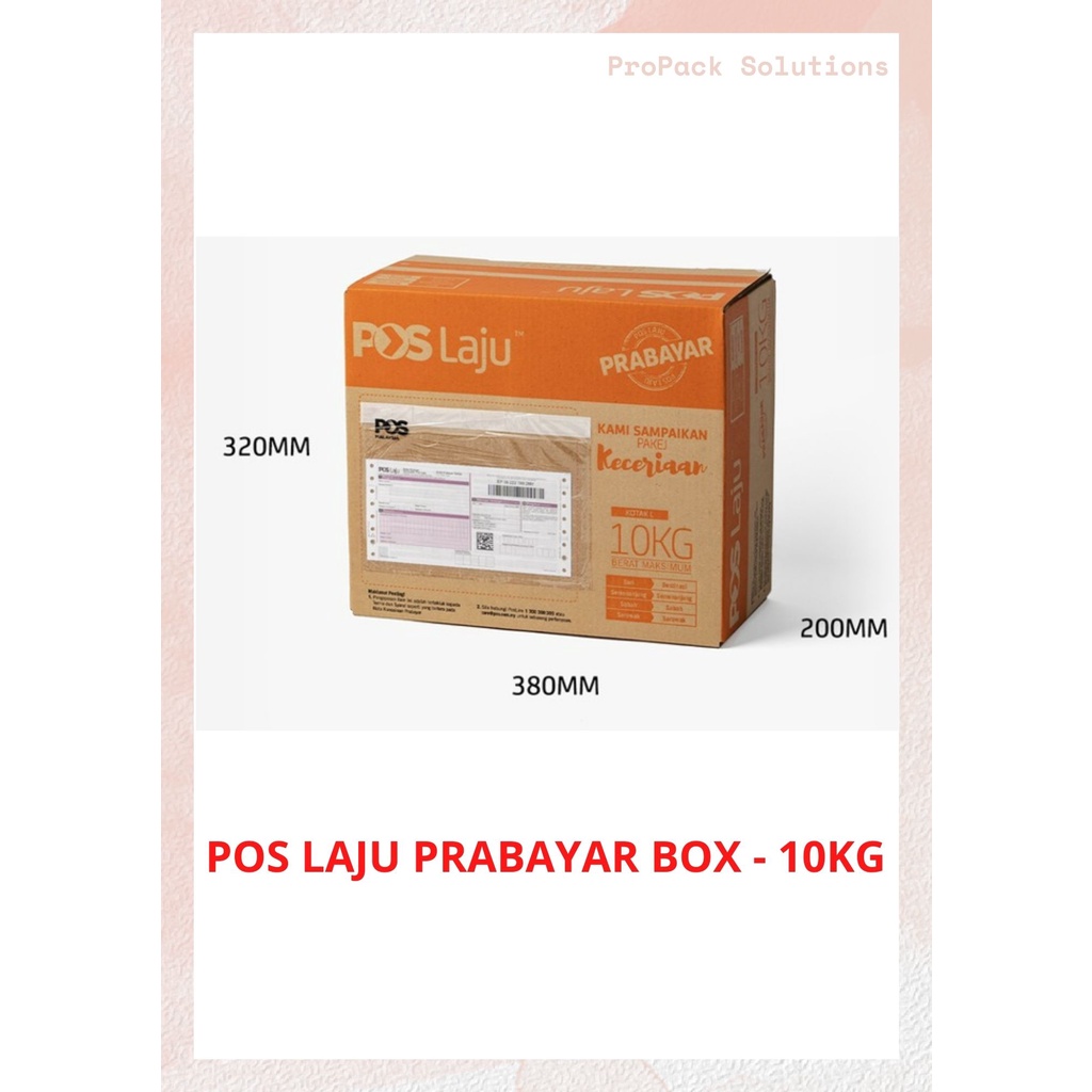 Pos Laju Prepaid Courier Parcel Box Size L Orange 10kg Shopee Malaysia