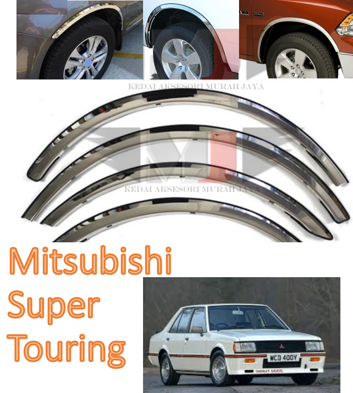 Mitsubishi Super Touring Fender Arch Trim Stainless Steel Chrome Garnish With Rubber Lining ender Arch Trim Stainless St