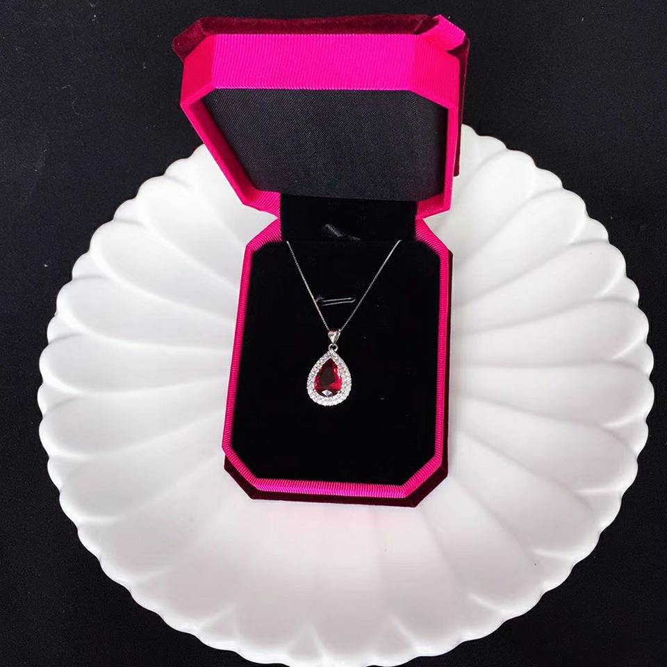 [Ready Stock] Sterling Silver Ruby Lucky Necklace