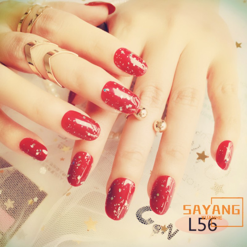 Sayang Bride Nail Shiny Sequins Decorate Artificial Nail Tips