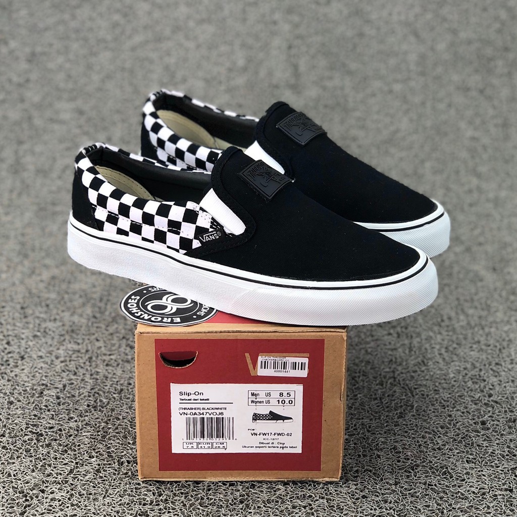 vans slip on thrasher checkerboard