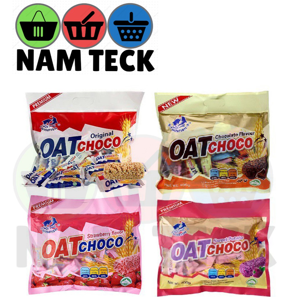 Twinfish Oat Choco Cereal Snack Bar 400G (HALAL) TWIN FISH - All Flavour