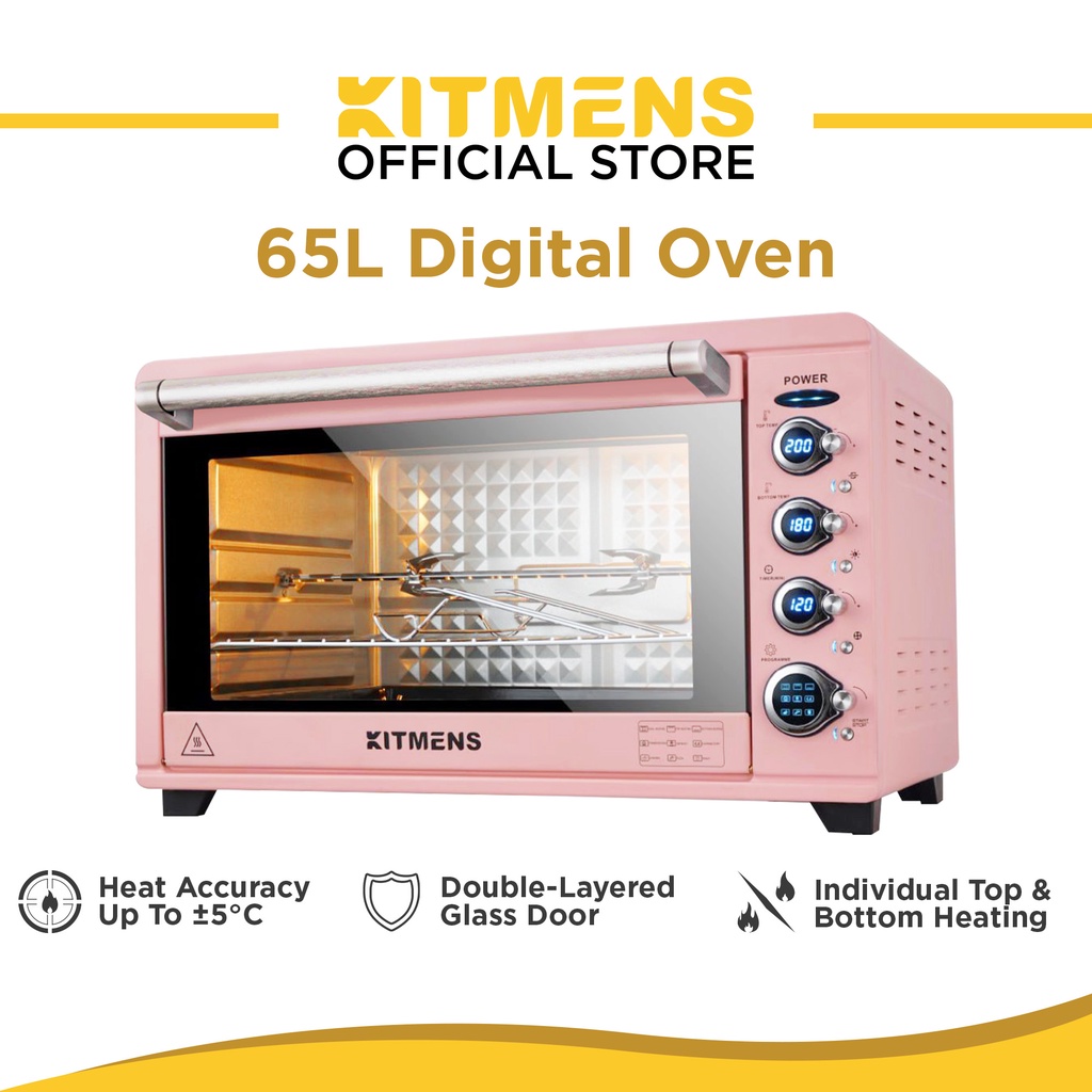 Kitmens KM-KO65 Digital Electric 65L Smart Oven Kitchen Countertop Conventional Toaster With Fan/9 Preset Programmed