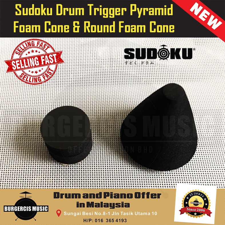 Sudoku Drum Piezo Dual Zone Trigger/Trigger Pyramid Foam Cone & Round