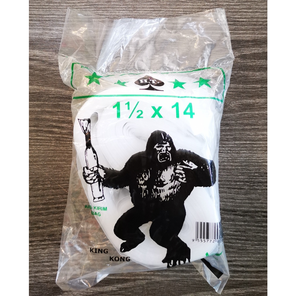 MY King Kong Ice Cream Plastic Bag 1½'' X 14'' 90+ Pcs Plastik Ais