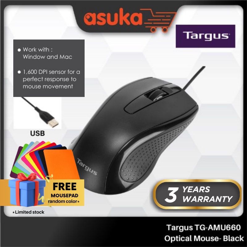 Targus AMU660 TG-AMU660 / AMU660 / U660 Optical Mouse-BLK