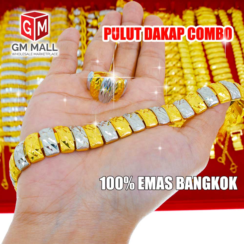 Pulut Dakap 100% Original Emas Bangkok, Gelang Tangan dan Cincin Viral