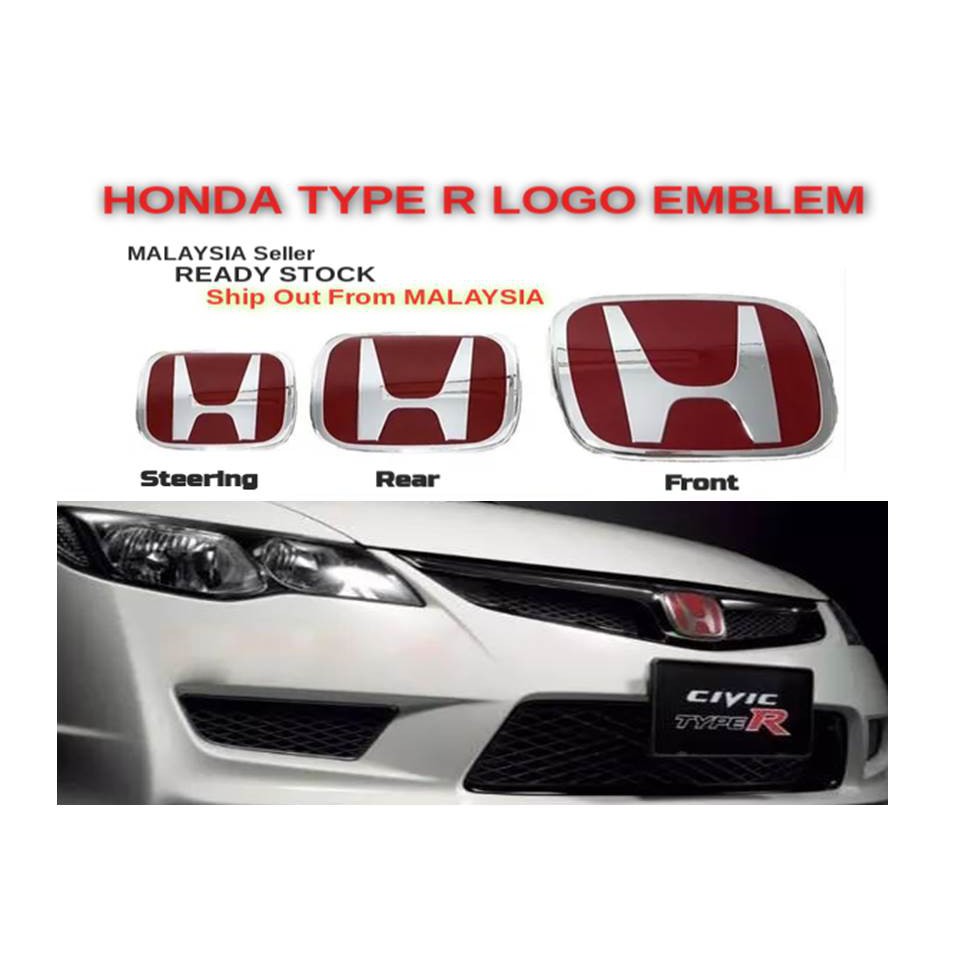 Honda Civic FB FC FD Red H logo emblem