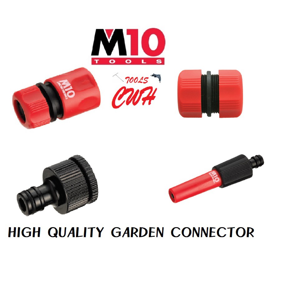 1/2" 3/4" M10 SINGAPORE HIGH QUALITY GARDEN HOSE CONNECTOR ADAPTOR GARDENING FITTING HOZELOCK GARDENA KARCHER