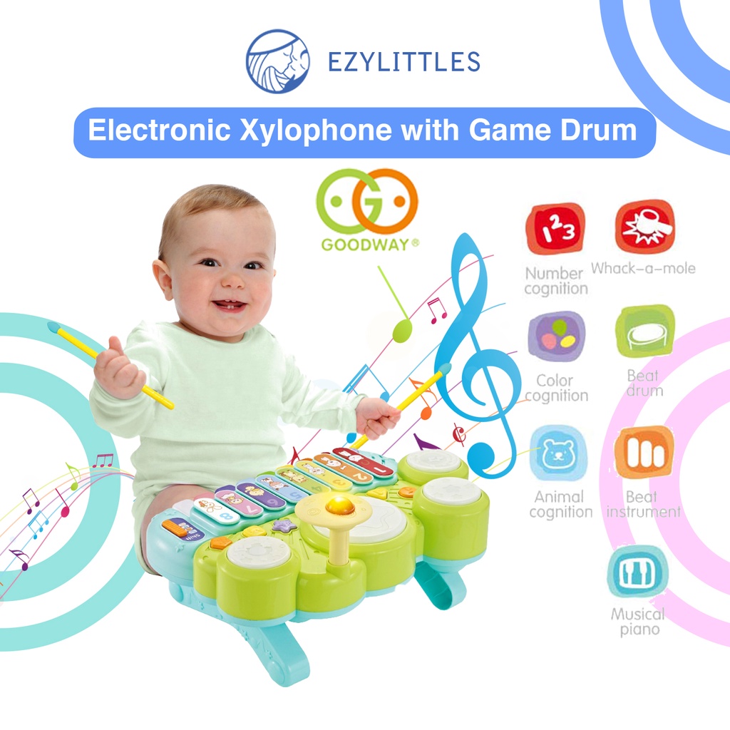 GOODWAY Electronic Xylophone with Game Drum 3 in 1 Kids Piano