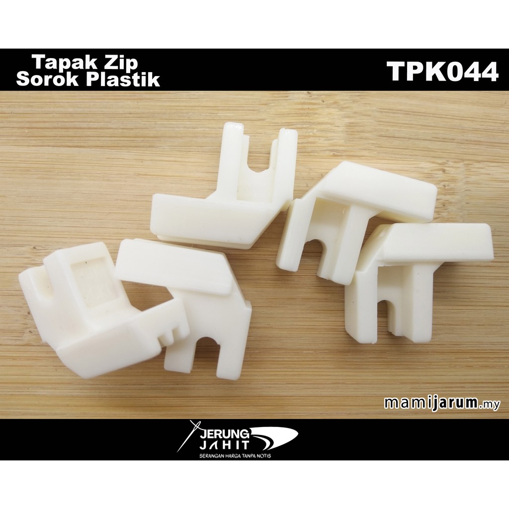 TPK044 TAPAK  ZIP SOROK PLASTIK  (MESIN KEPALA HITAM)