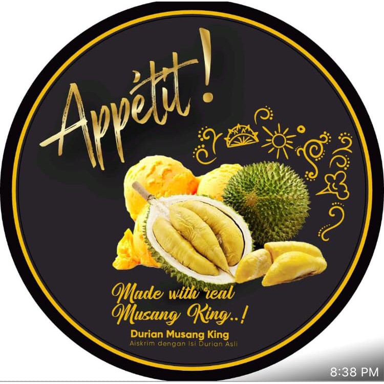 Premium Musang King Ice Cream Appetit Shopee Malaysia