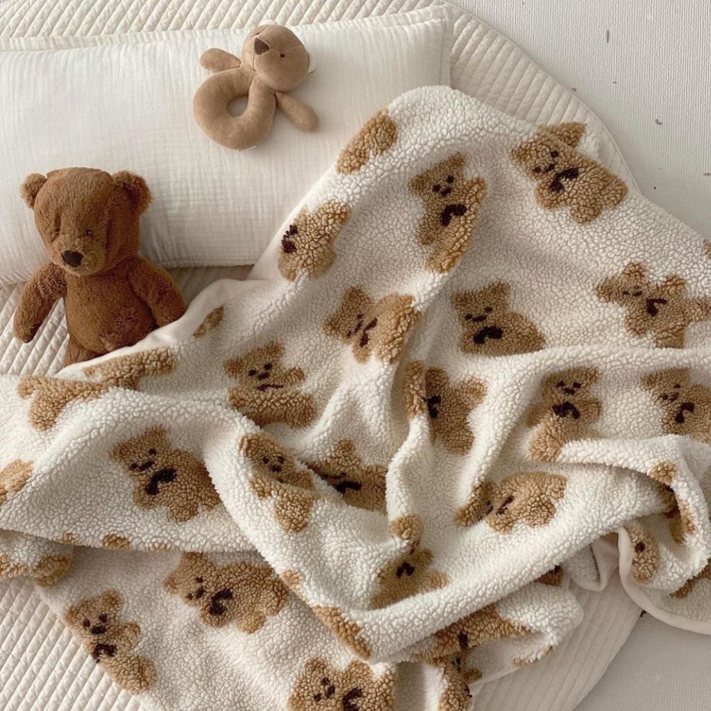 Ins South Korea baby blanket bear blanket cute bear sofa blanket
