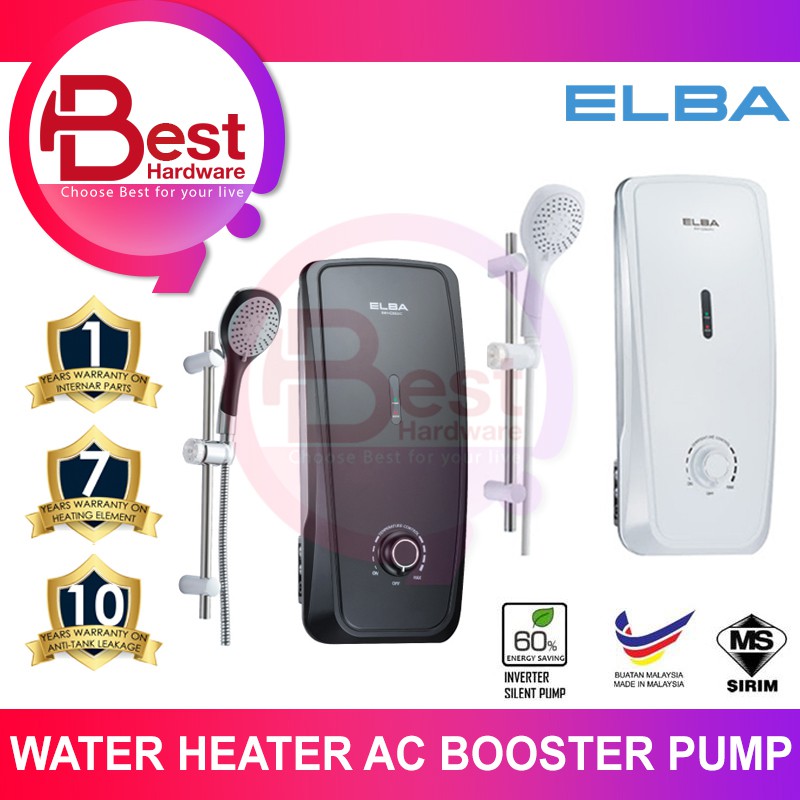 BEST HARDWARE ELBA ATTIVO WATER HEATER WITH AC PUMP EWHG3663AC(MB