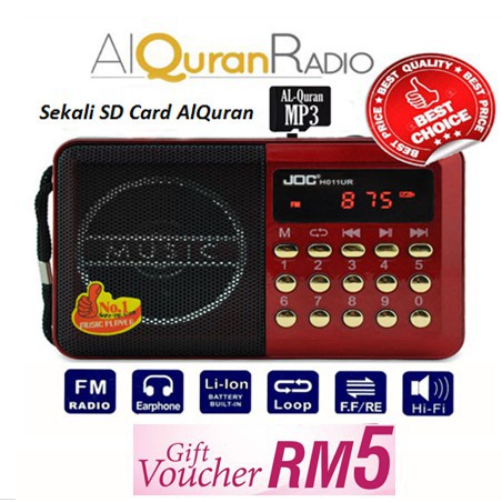 al quran al quran terjemahan Ready Stock Original JOC Rechargeable FM