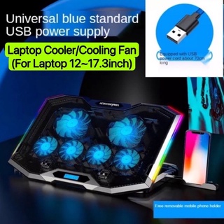 Gaming Laptop Cooler Fan /Cooling Fan K9 （12inch~17.3inch） (RGB)(ICE COOLER )(Blue Fan)