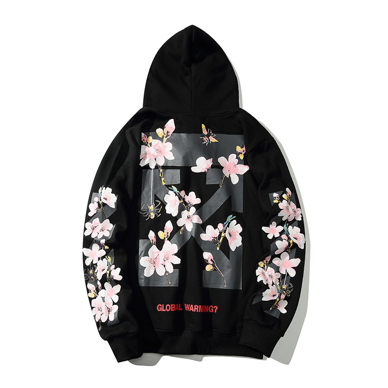 pink blossom off white hoodie