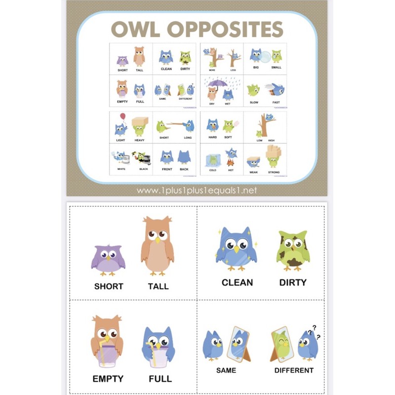 Printable Opposite Owl Kid Activity Set Shopee Malaysia