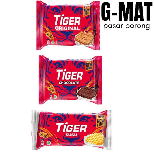 Tiger Biscuit Original 60g Chocolate 60g Susu 75g