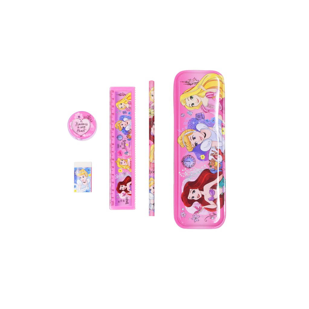Disney Princess Children 5 in 1 School Stationery Set - Light Purple Colour