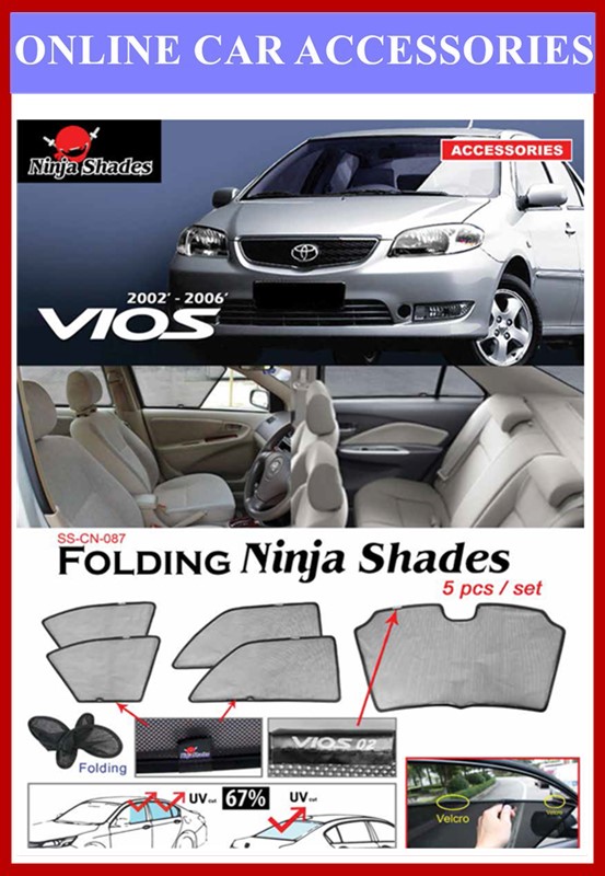 Toyota Vios (2002-2006)  Magnetic Ninja Sun Shade (7pcs)