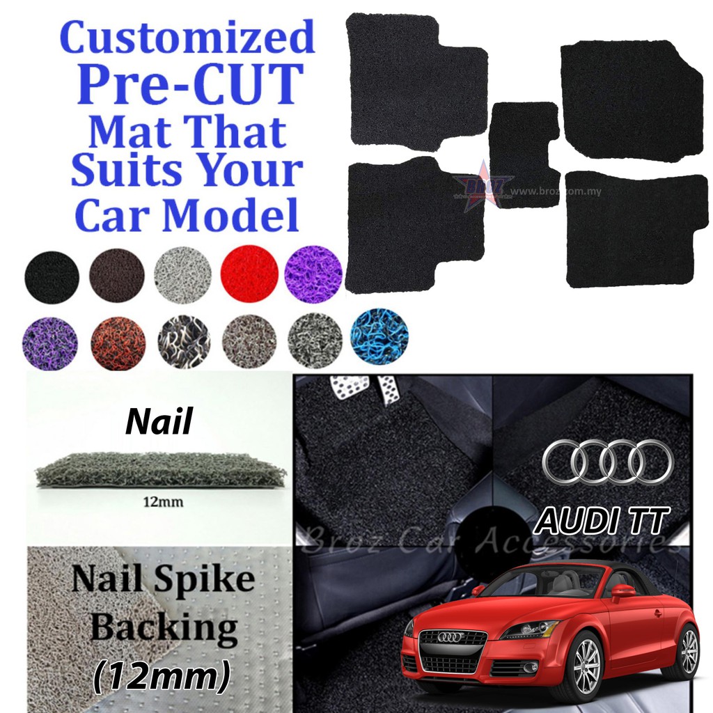 Audi Tt 12mm Customized Pre Cut Pvc Coil Floor Mat Anti Slip