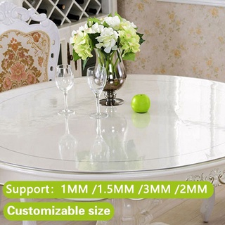 1.2mm Thick Custom Multisize Thick Clear PVC Table Cover Protector Waterproof Plastic Table Pad Rectangle Vinyl Desk Mat Transparent PVC Sheet Clear Table Cover Protector 