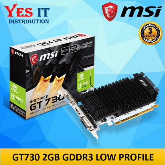 MSI NVIDIA GeForce GT730 2GB GDDR3 Low Profile Graphics Card ( N730K ...