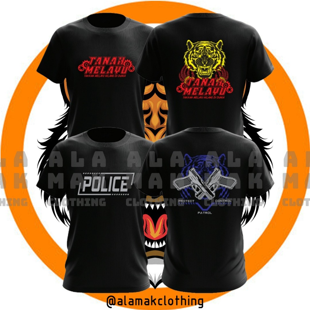 PROMOSI HEBAT MICROFIBRE TANAH MELAYU HARIMAU POLICE BAJU JERSEY BAJU LELAKI PEREMPUAN T SHIRT! POLYSTER BAJU