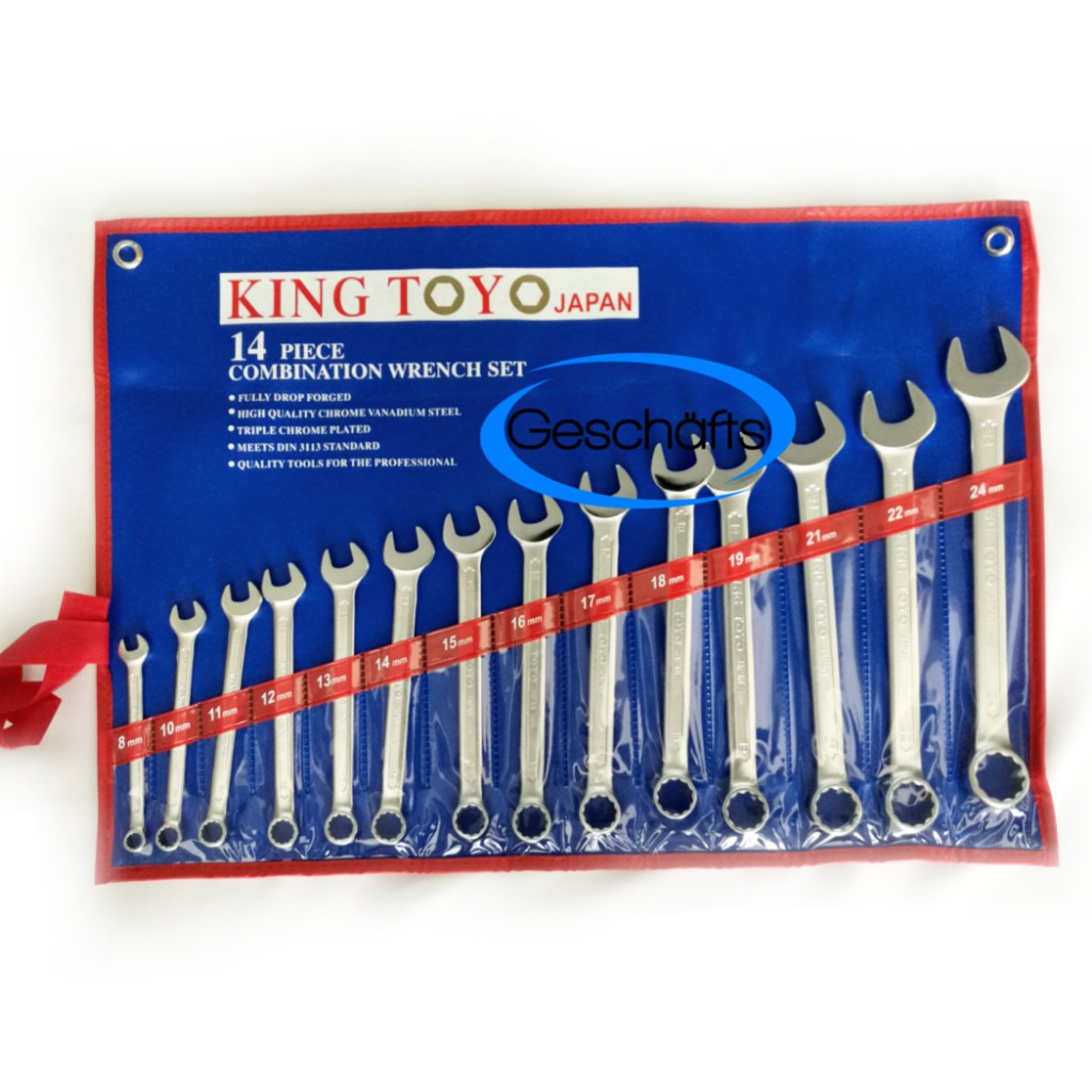 King Toyo Combination Wrench Set 14 PCS 824MM Spanar Set Shopee Malaysia
