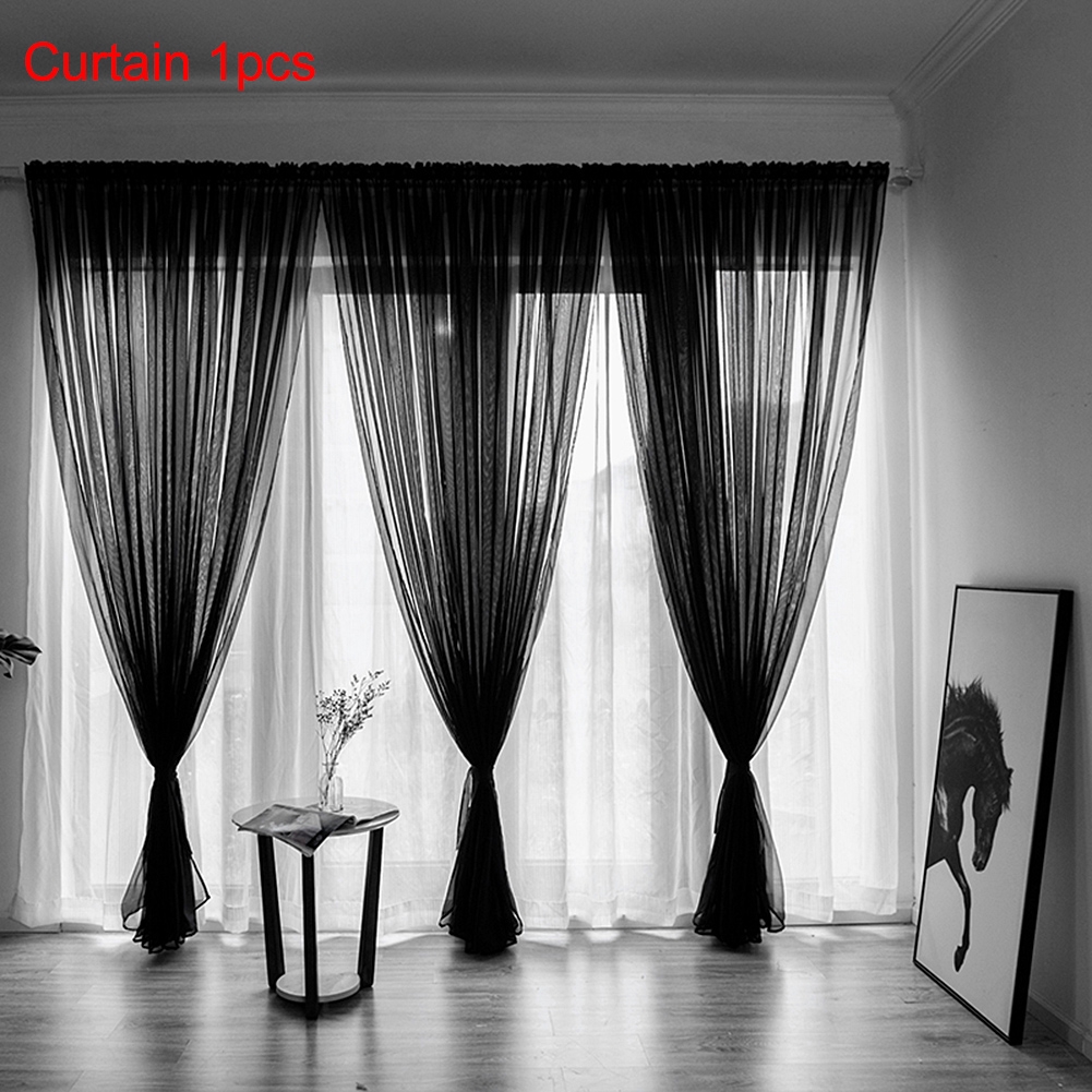 Door Window Drape Panel Sheer Scarf Valances Modern Bedroom Living Room Curtains