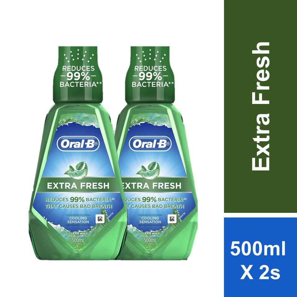 Oral-B Extra Fresh Mouthwash Bundle Pack (500ml X 2) | Shopee Malaysia