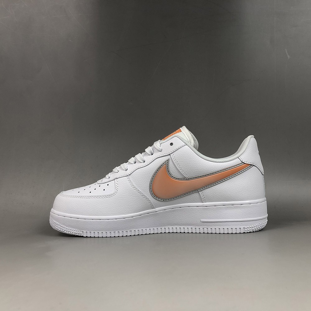 air force 1 low oversized swoosh white orange peel