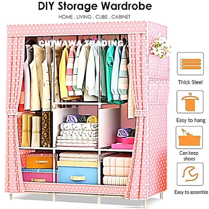 Diy Wardrobe Clothes Storage Rack Dust Cover Shoe Cloth Closet