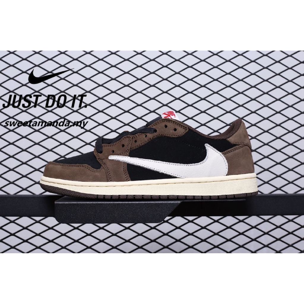 Ready Stock Travis Scott X Air Jordan 1 Aj1 Shoes Nike Shoes Nike Air Jordan Shoes Nike Men Women Sneakers Low Tops Men Shopee Malaysia