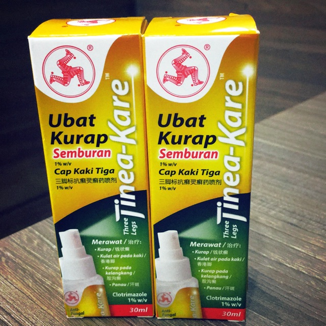 Three Legs Tinea-Kare 30ml Cap Kaki Tiga Ubat Kurap 