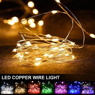 【FREE Battery】1/2/3/5/10M LED Copper Wire Light String for Valentine Gift New Year Raya Party Fairy Light