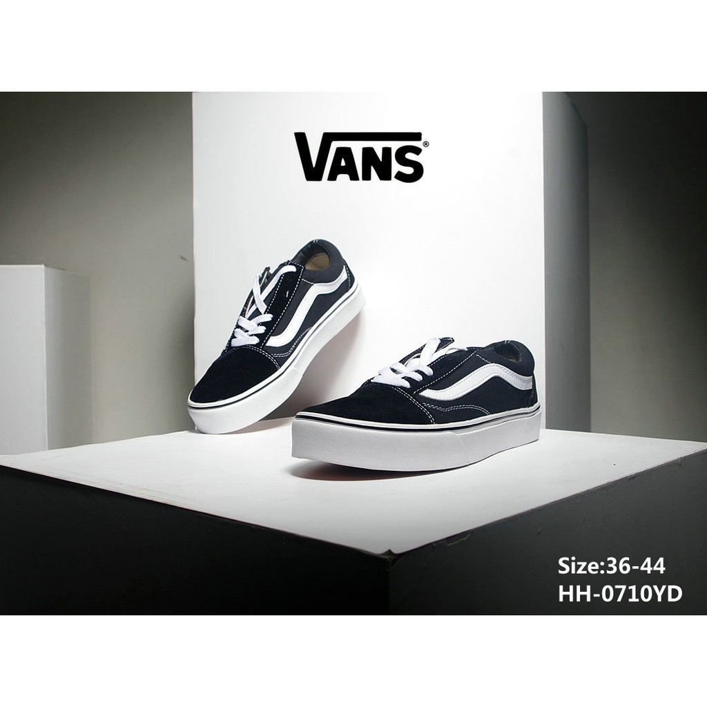 vans old skool black slip ons