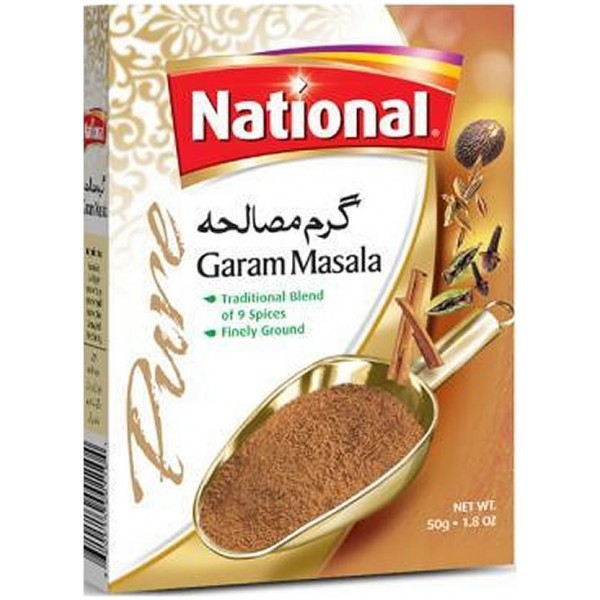 National Pure Garam Masala Powder Traditionaly Blend of 9 Spices and Finely Ground 50g