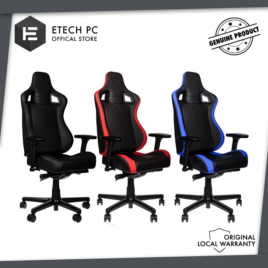 NOBLECHAIRS EPIC COMPACT GAMING CHAIR ( BLACK / BLACK RED ) Shopee