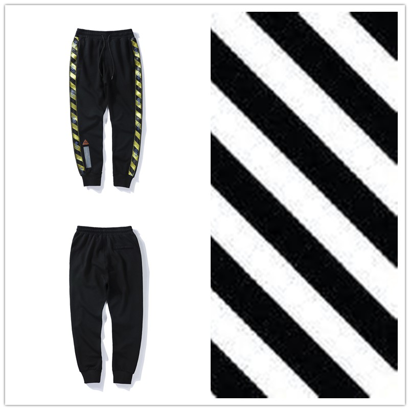 black joggers white stripe mens