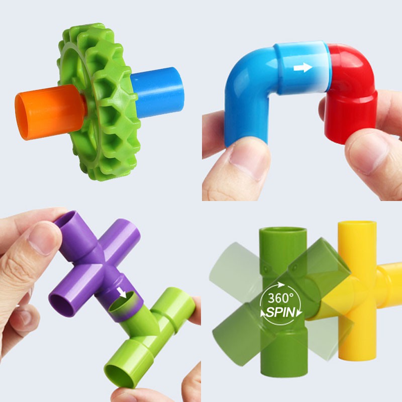 Premium Reliable Kids building blocks toys creative Splicing Pipe Educational set mainan Multi Have - Image 2