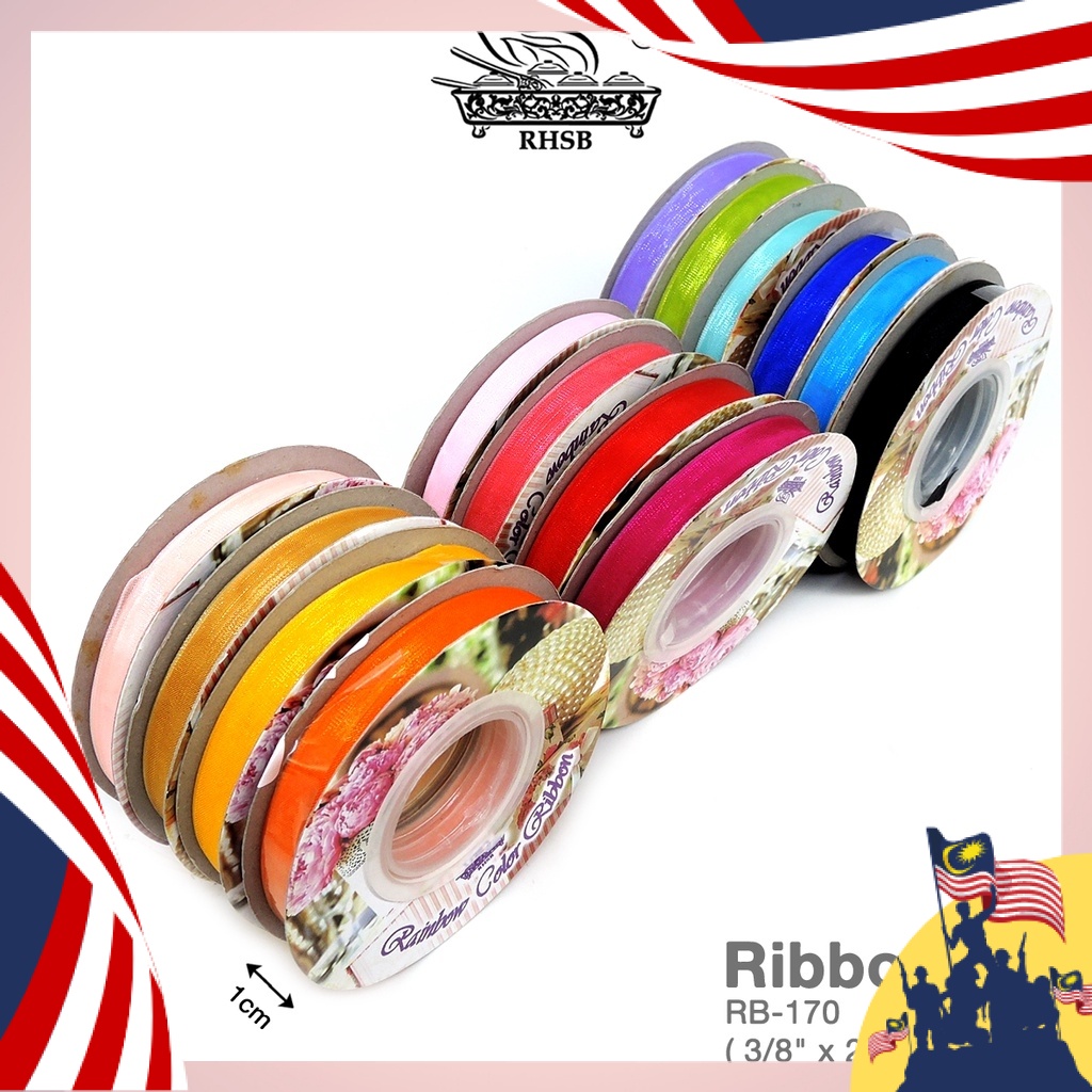 25YRD/ROLL ORGANZA RIBBON / HIASAN REBEN / PITA RIBEN / RIBBON HADIAH ...
