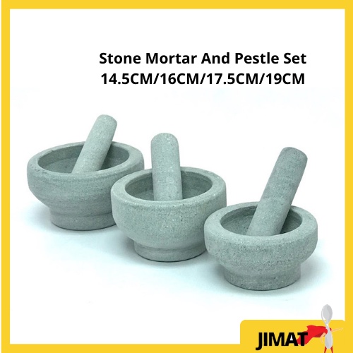 Stone Mortar And Pestle Set 14.5CM/16CM/17.5CM/19CM Lesung Batu Shopee Malaysia