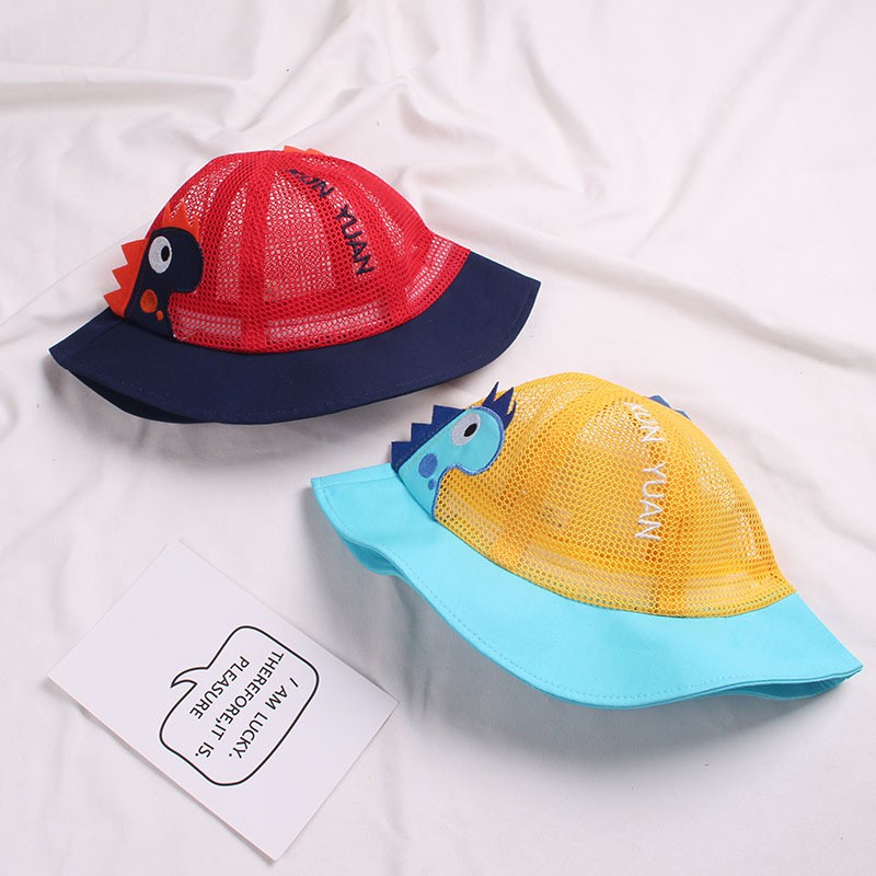 Net Breathable Korean Sun Hats Summer Cartoon Dinosaur Fisherman - un hats roblox