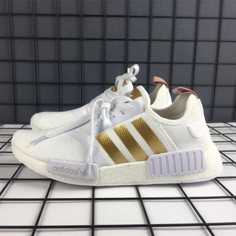 white and gold nmd