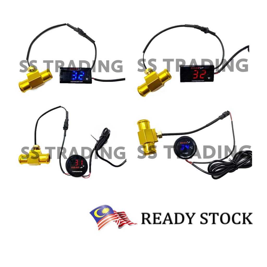 KOSO WATER TEMPERATURE METER WITH SENSOR (METER+ADAPTER) SET RS150 RSX150 Y15ZR LC135 NVX R15