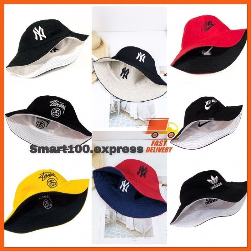 { Malaysia Ready Stock }Unisex Plain Buckets Hats Reversible,Dual Use/ two way use Topi Bulat